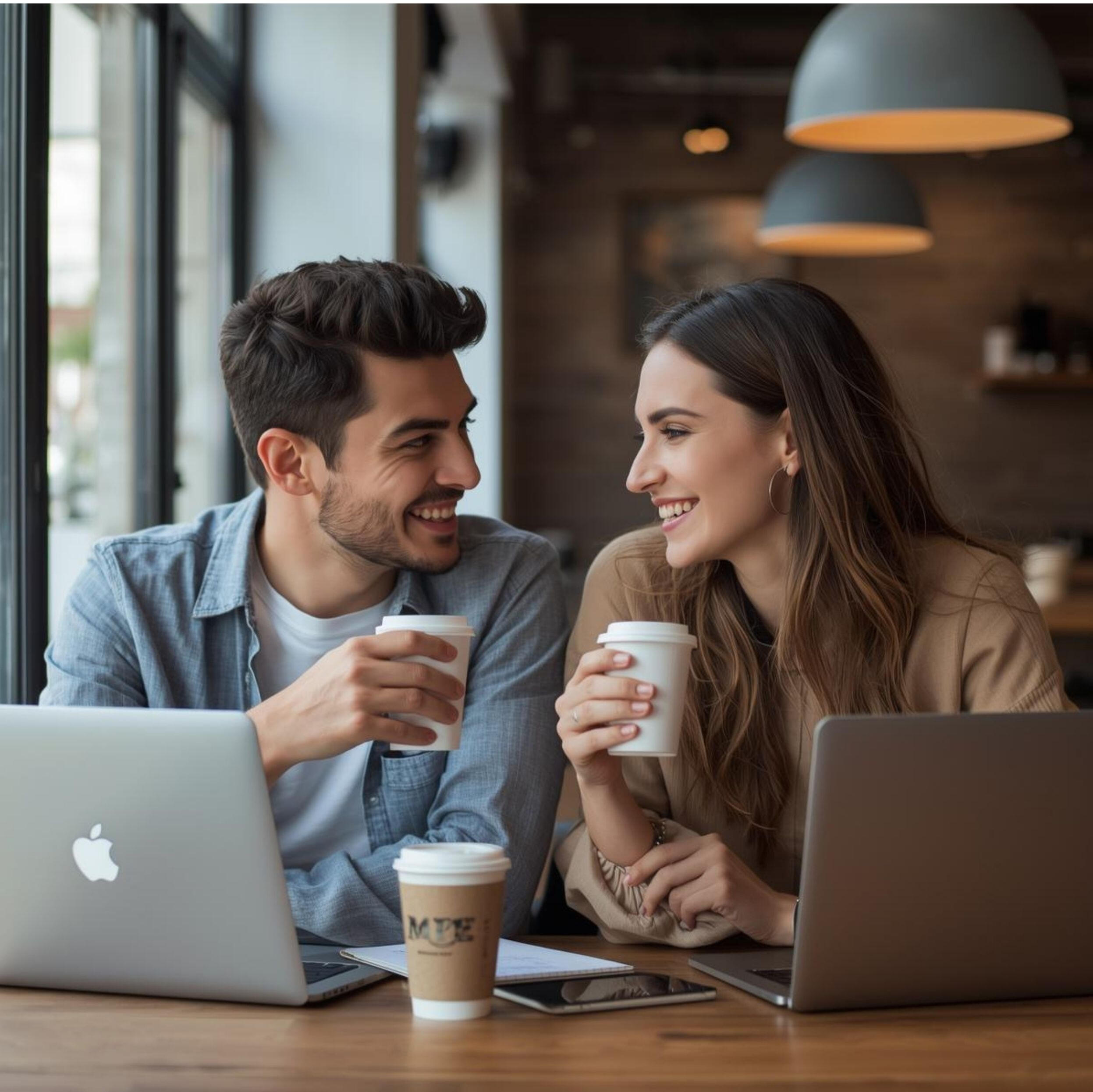 Modern couple discussing their financial marriage.